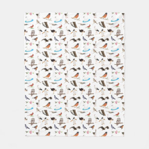 Various Birds Fleece Blanket