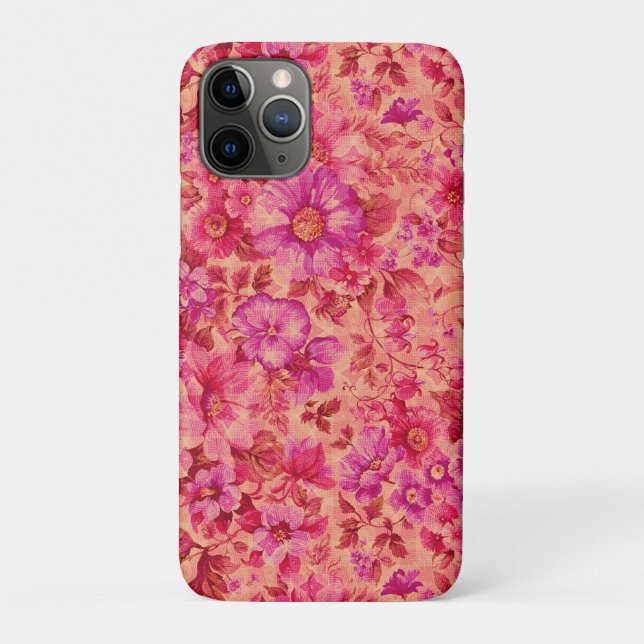 Various Blooming Flowers in Warm Pink and Purple Case-Mate iPhone Case (Back)