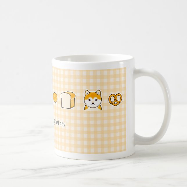 Various Breads & a Shiba Inu Pixel Art Coffee Mug (Right)