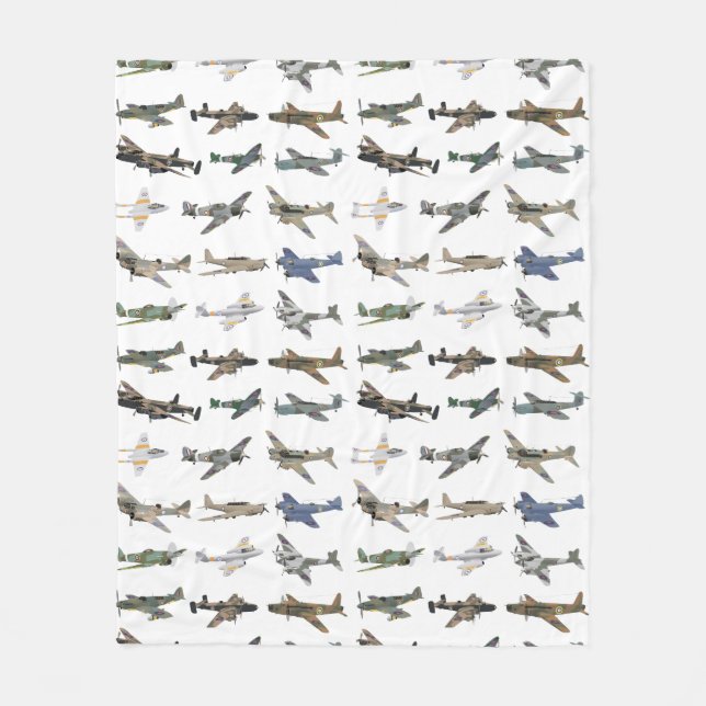 Various British WW2 Aeroplanes  Fleece Blanket (Front)