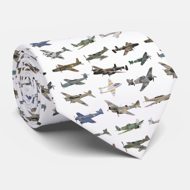 Various British WW2 Aeroplanes Tie (Rolled)