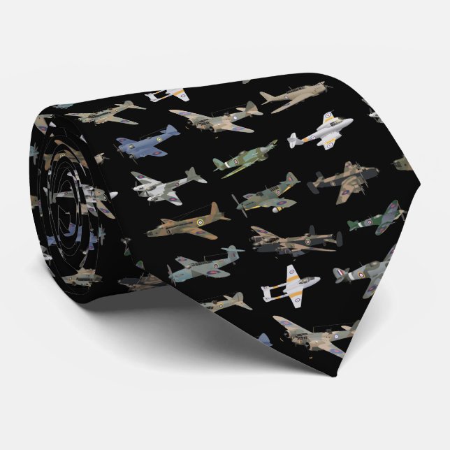 Various British WW2 Airplanes Tie (Rolled)