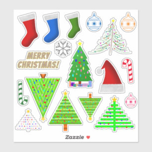 Various Christmas Themed Symbols Sticker