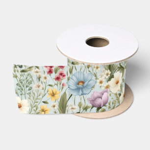 Various coloured wildflower satin ribbon