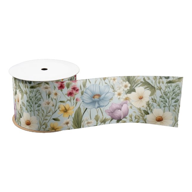 Various coloured wildflower satin ribbon (Spool)