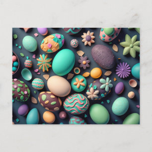 Various Colourful Delicious Easter Eggs Postcard