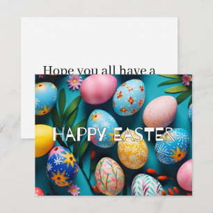 Various Colourful Festive Easter Eggs Holiday Card