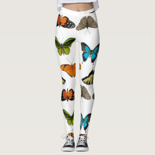 Various colours of butterfly and butterflies desig leggings
