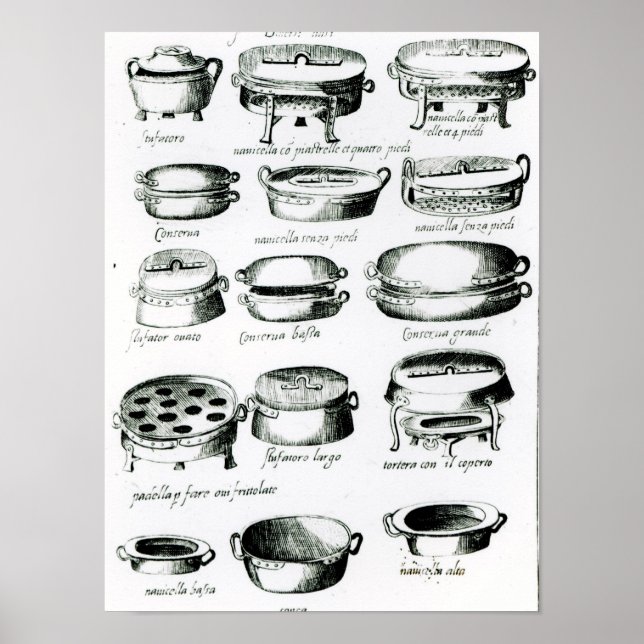 Various Cooking Vessels, 1570 Poster (Front)