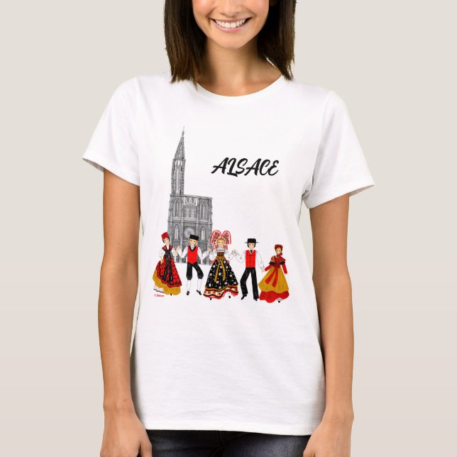 Various costumes from Alsace, France T-Shirt (Front)