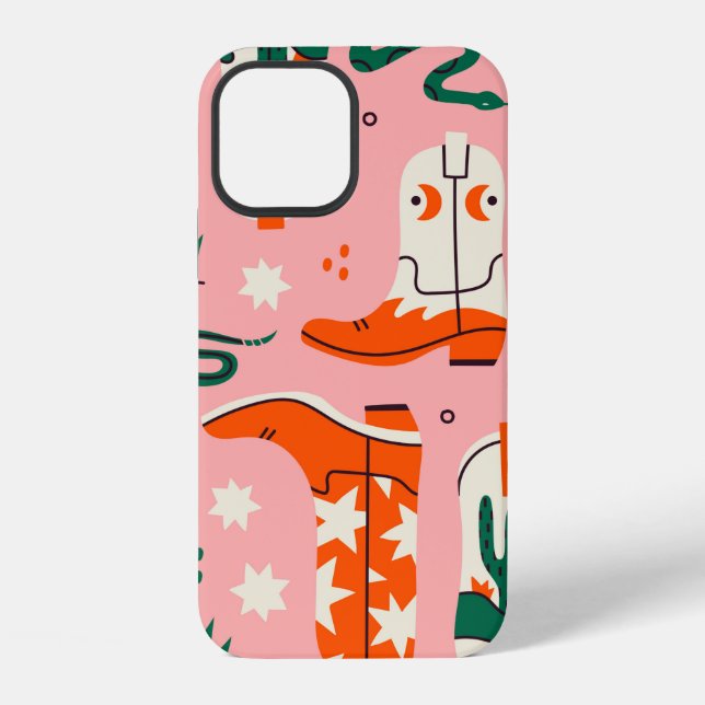 Various cowboy boots pattern iPhone case (Back)