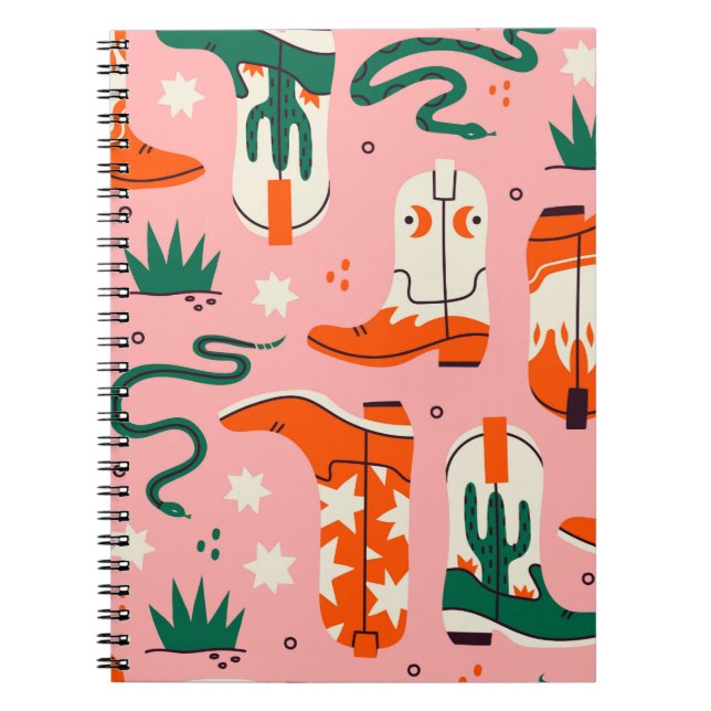 Various cowboy boots pattern notebook (Front)