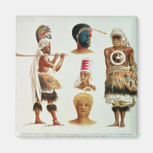 Various Dancing Costumes Worn at Nakello, Fiji Magnet
