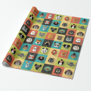 Various Decorative Animals Wrapping Paper