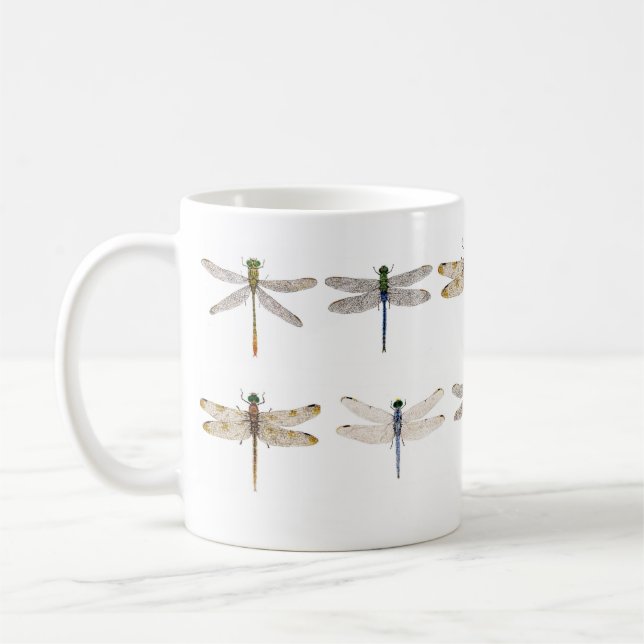 Various Dragonflies on a Mug (Left)