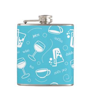 Various drinks hip flask