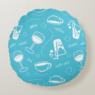 Various drinks round cushion