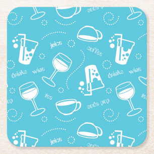 Various drinks square paper coaster