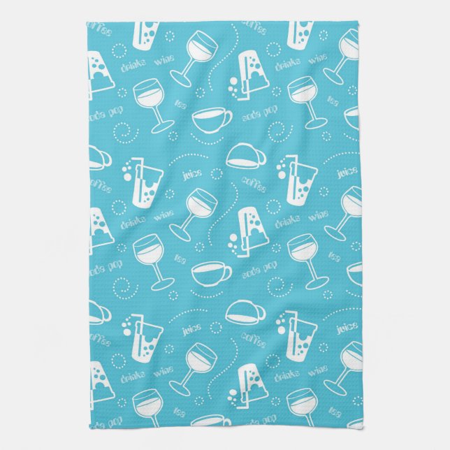 Various drinks tea towel (Vertical)