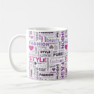Various Fashion and Style Words in a Collage Coffee Mug