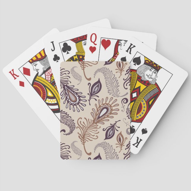 Various Feather Pattern Playing Cards (Back)