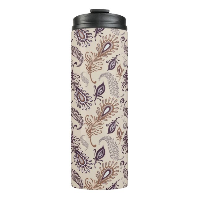 Various Feather Pattern Thermal Tumbler (Front)