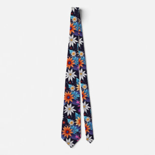 Various Flowersin Shades Pattern-24192 Tie