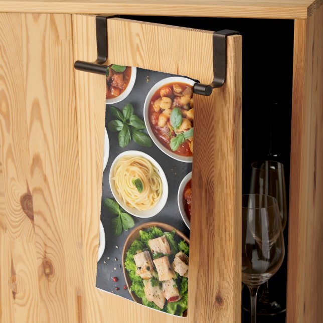 Various food  tea towel (Thirds Fold)