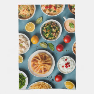 Various food  tea towel