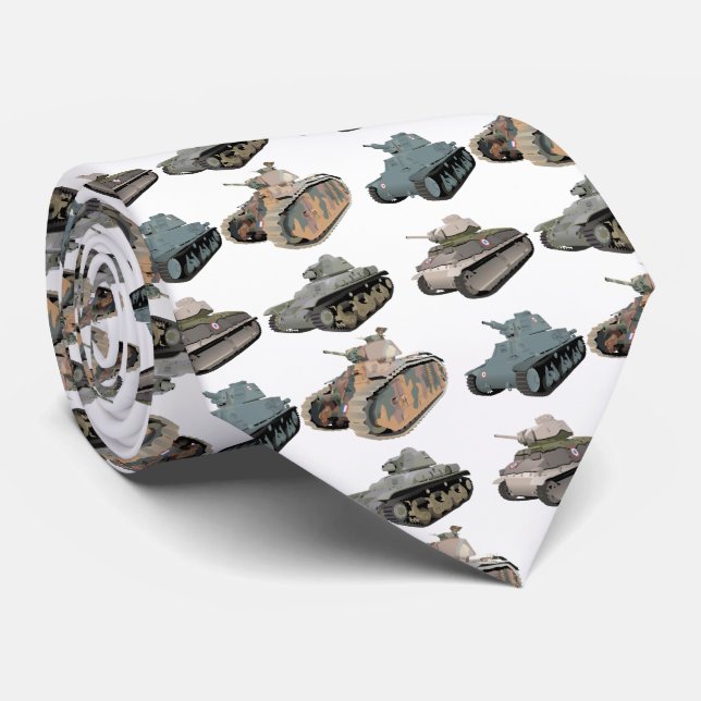 Various French WW2 Tanks Tie (Rolled)