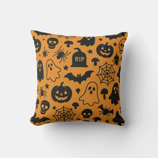 Various Halloween pattern images pliow Cushion (Front)