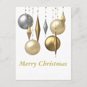 various hanging Christmas bauble Holiday Postcard