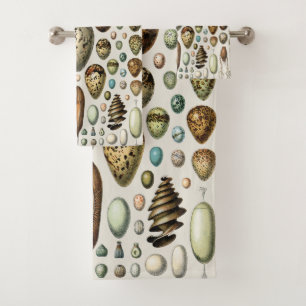 Various kinds of Egg Scientific Illustration Bath Towel Set