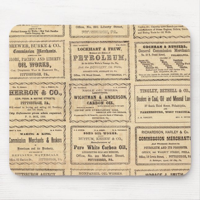 Various oil advertisements mouse mat (Front)