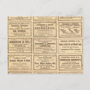 Various oil advertisements postcard