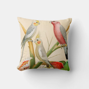 Various parakeets cushion