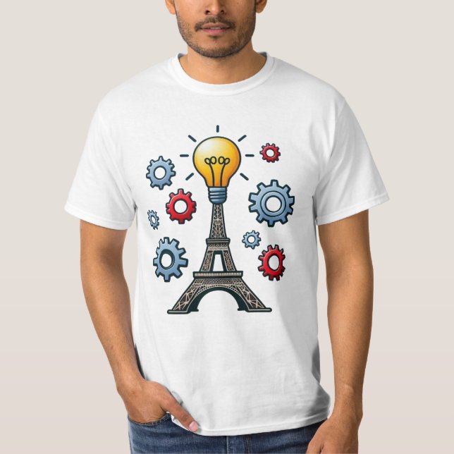 Various Places: Caffee in Paris. T-shirt Man #2 (Front)