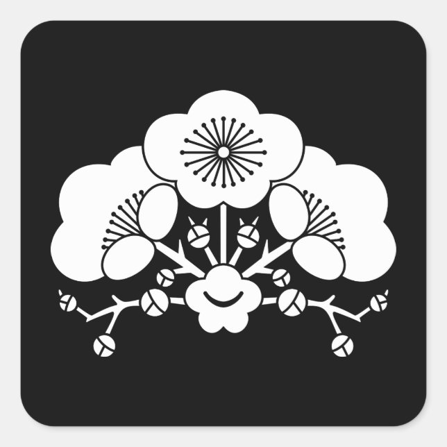 Various plum blossoms square sticker (Front)