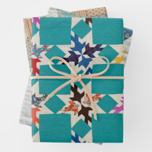 Various quilt designs wrapping paper sheet