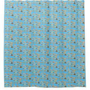 Various seashells pattern shower curtain