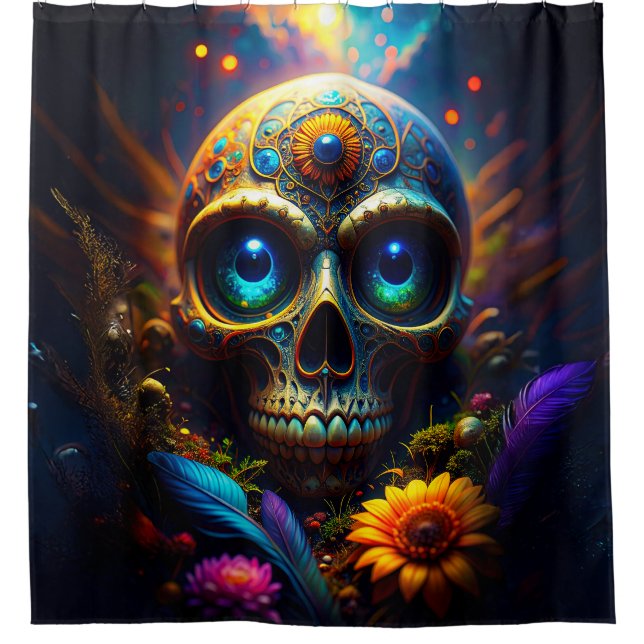 various skulls 023 shower curtain (Front)