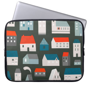 Various small tiny houses. Paper cut style. Flat d Laptop Sleeve
