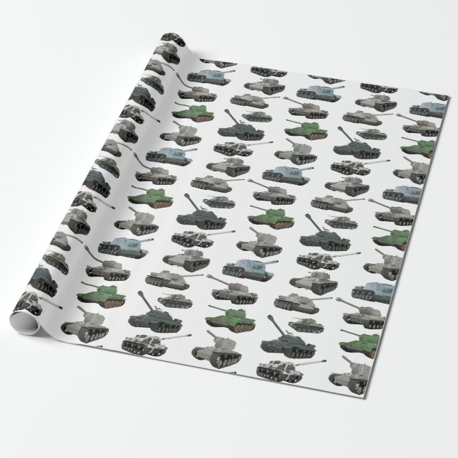 Various Soviet WW2 Tanks Wrapping Paper (Unrolled)