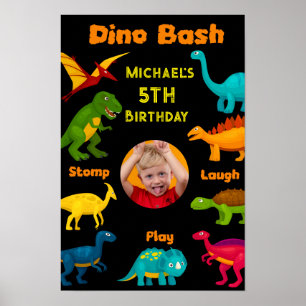 Various Species of Colourful Dinosaurs  Poster
