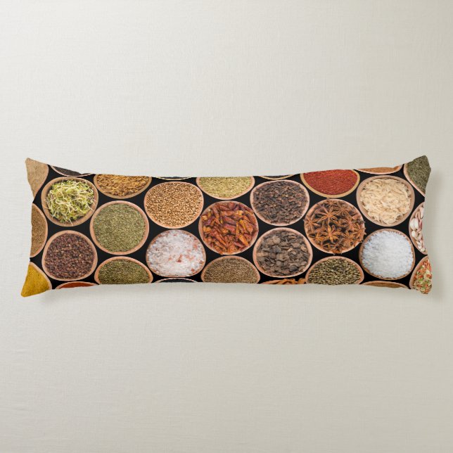 Various spices and food ingredients body cushion (Front)