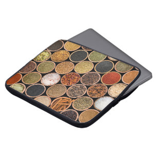 Various spices and food ingredients laptop sleeve