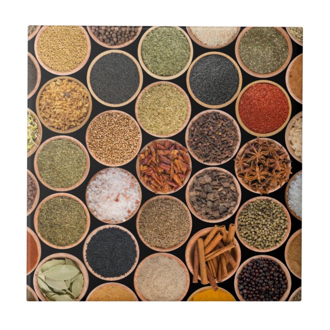 Various spices and food ingredients tile (Front)