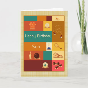Various Sports, Happy Birthday, Son Card