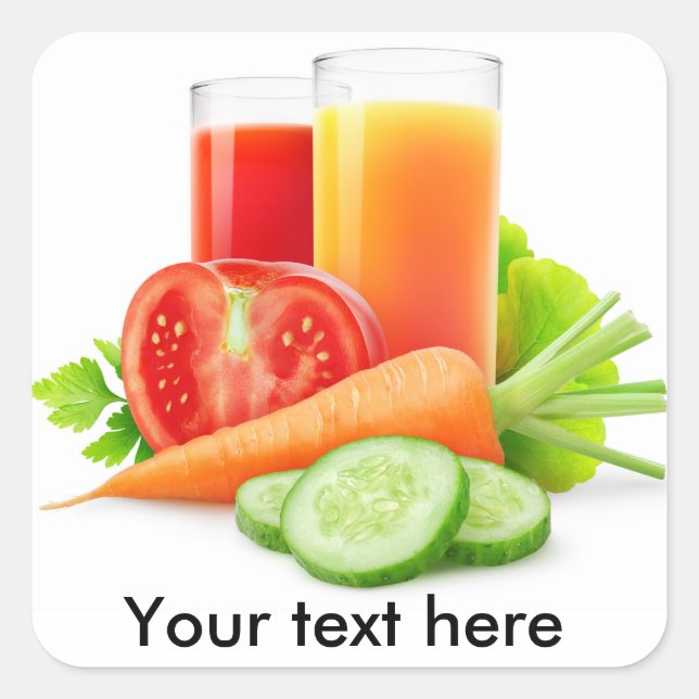 Various vegetables juices square sticker (Front)