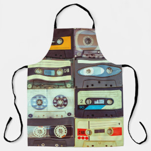 Various vintage audio cassettes apron